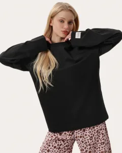 Bluză oversize neagră, cu mânecă lungă