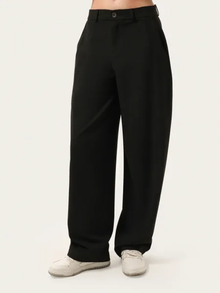 Pantaloni negri clasici cu cusături decorative