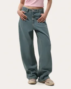 Blugi damă albaștri wide leg